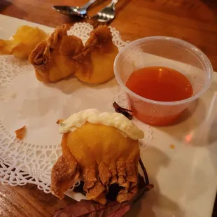 Crab ragoons were fresh hand made