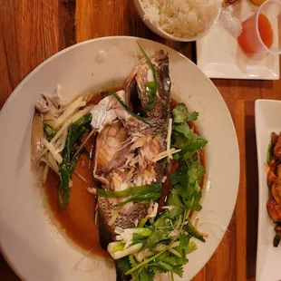 I had whole fish steamed. I thought I was back in China or Asia in general.