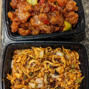 Top: General Tso's Chicken Bottom: Chicken with Garlic Sauce