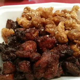 Orange chicken and teriyaki chicken