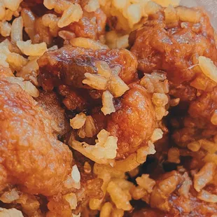 Sesame chicken with rice