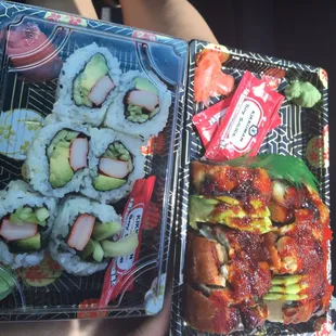 California roll and Dragon roll