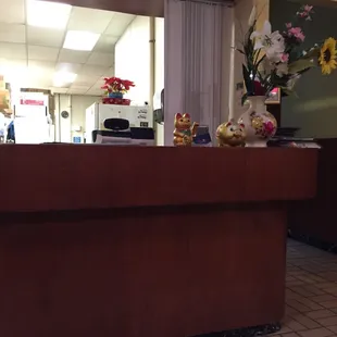 the front desk of a restaurant