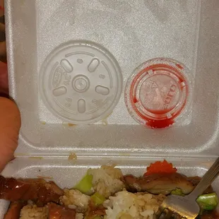 the inside of a styrofoam container