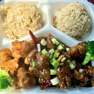 General Tso's chicken with fried rice