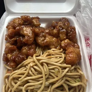 Orange chicken and chow main!!!