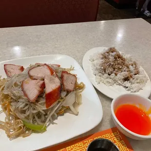Pork Chow Mein &amp; Stream Rice