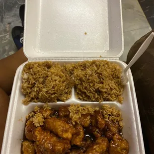 Orange chicken fried rice