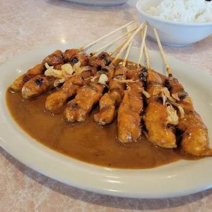 Sate Ayam [Chicken Satay with Peanut Sauce]