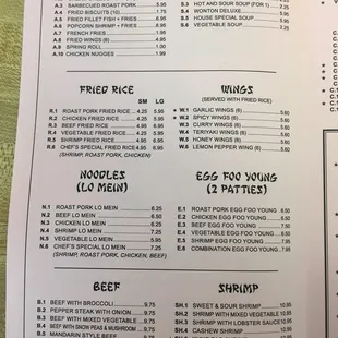 menu