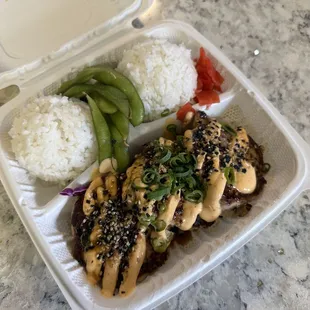 Dynamite Ahi Cakes Plate (No bonito/katsuo flakes)