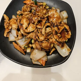 Chicken teriyaki, comes with side of rice.