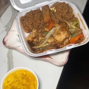 Small Egg Drop Soup + Szechuan Chicken