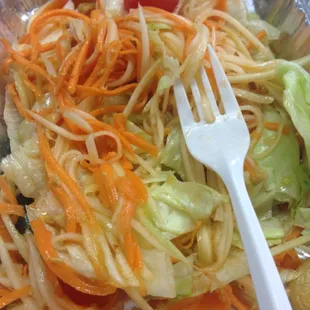 Green papaya salad. Spicy