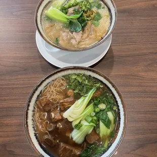 Pork Spare Rib Rice Noodle Soup &amp; Szechuan Pickled and Shredded Pork Rice Noodle Soup