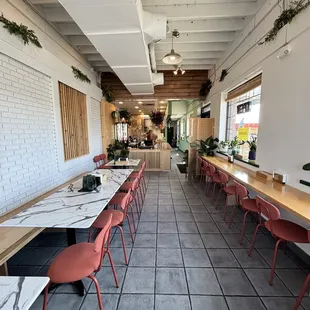 Inside seating and restaurant