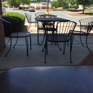 Nice outside eating area for nice cool days or days you have your dog.