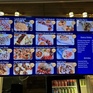  menu on the wall of a restaurant