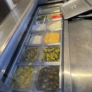 rays of food in a buffet