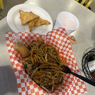 Beef 1 Meat Lo Mein A7. Homemade Cream Cheese Wontons