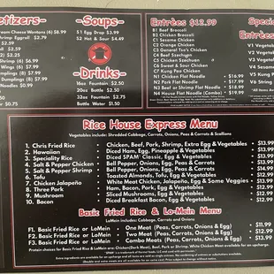 Full Menu. Since they don&apos;t have a website. :(