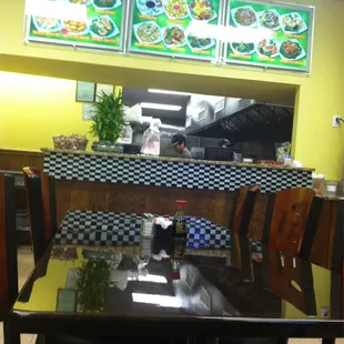 the kitchen and dining area