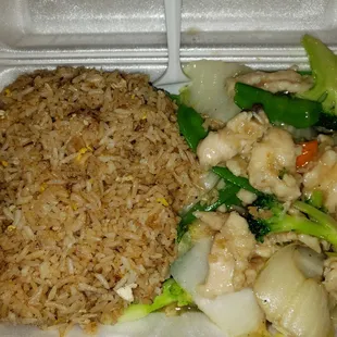 Moo goo gai pan with fried rice. #ReviewsByRL