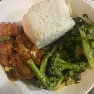 Hot braised pork and garlic broccoli. Perfect every single time.