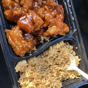 Orange chicken lunch special