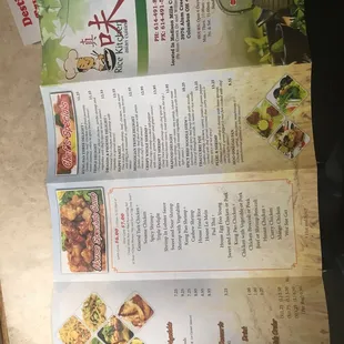 a menu for a restaurant