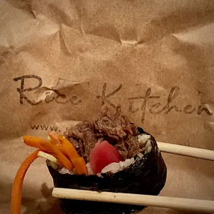 Bulgogi Kimbap. $10 + + tip