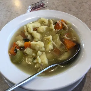 Chicken dumpling soup.