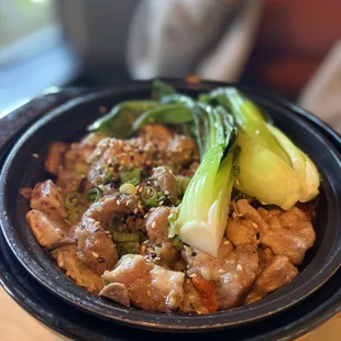 chicken and pork ribs clay pot rice