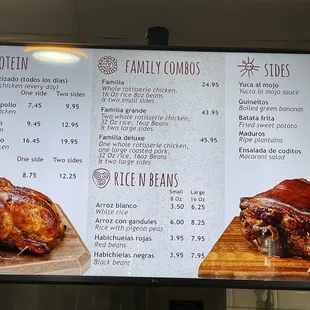 Menu of combos