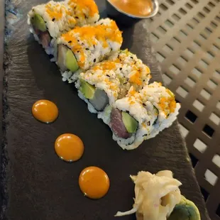 Florida roll with extra side of spicy mayo.