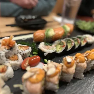 a variety of sushi