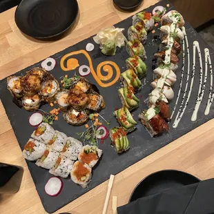 sushi, food, sashimi, sushi and sashimi
