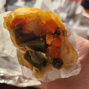 Veggie lumpia (green beans, carrot, potato)