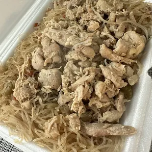 Pancit with chicken.