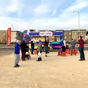 people standing outside