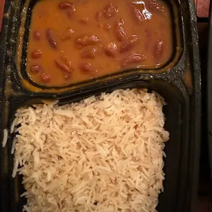 Red beans with white rice.