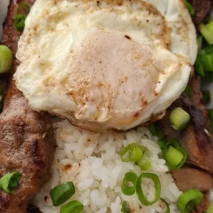 Pork chops &amp; egg over rice