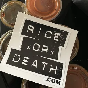 Sauces and a very cool sticker!