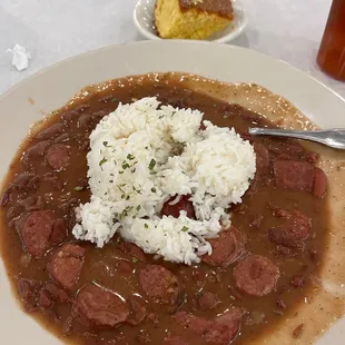 Sausage with red beans and rice
