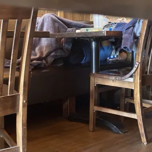 Sleeping manager or owner.