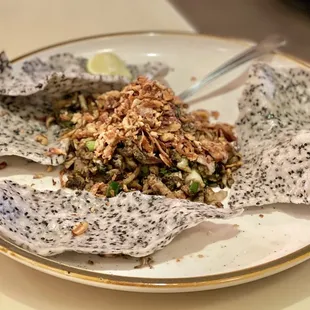 a plate of food on a table