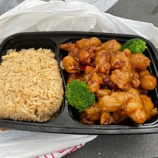 Orange chicken plate