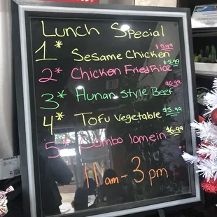 Lunch menu rocks! Daily specials 11-3p