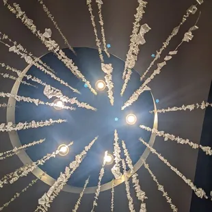 the ceiling of a restaurant