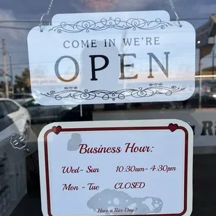 Hours as of October 2024